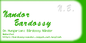 nandor bardossy business card